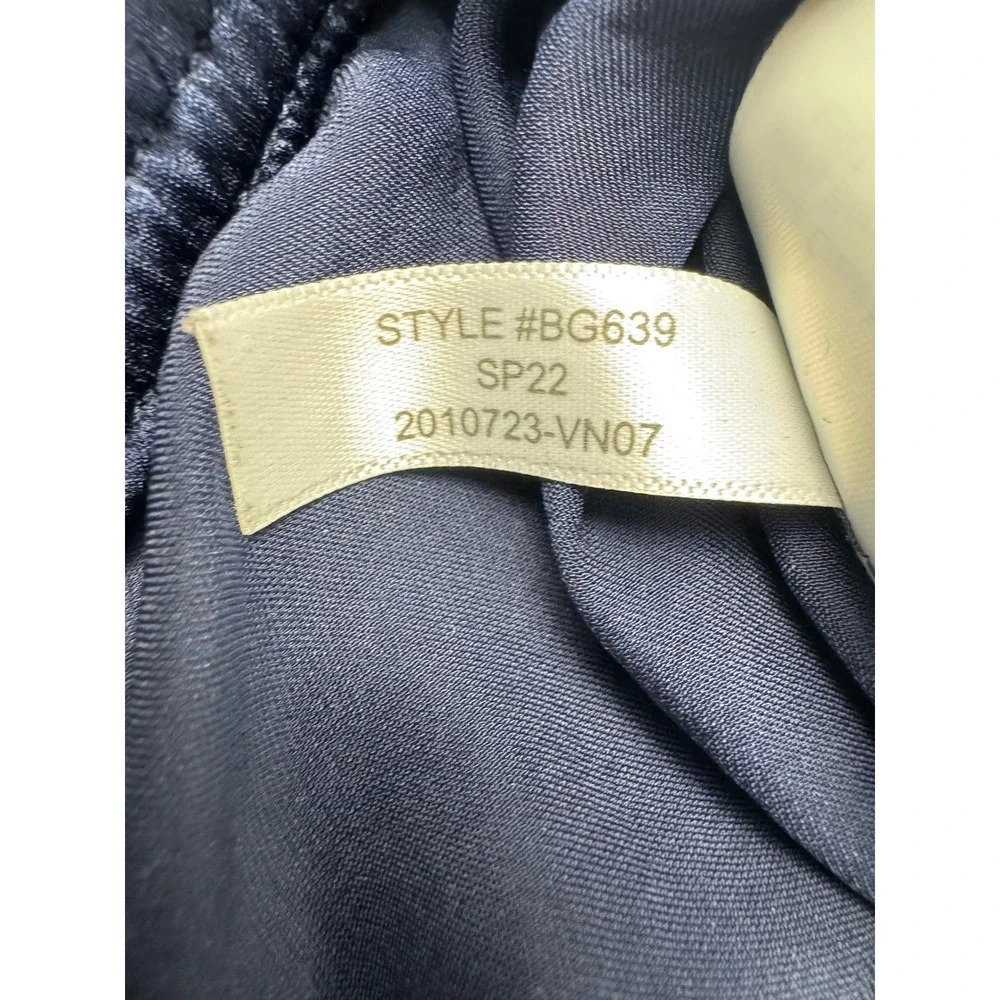 J Crew Navy Blue Satin Pajama Lounge Pants Wide Leg Size S - Picture 3 of 11